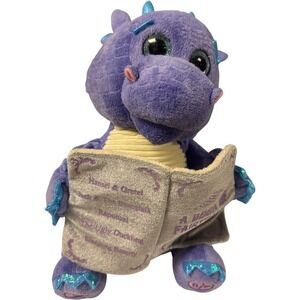 Plush Purple Dragon Cuddle Barn Stuffed Toy Book Character Soft Fabric 12"‎